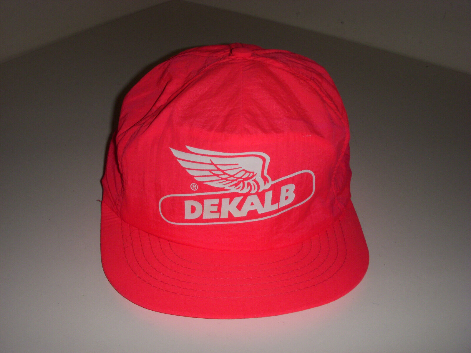 Vintage 80s 90s Dekalb Neon Pink Snapback Trucker Hat Cap Unbranded 