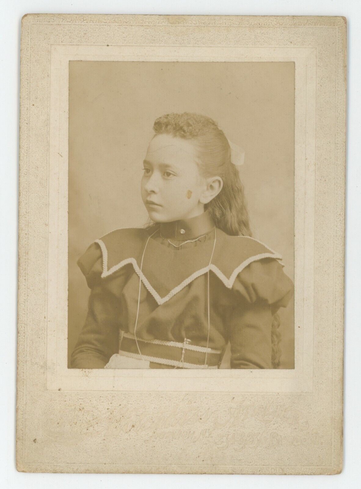 Antique Circa 1898 Cabinet Card Beautiful Young Girl Hotchkiss Norwich, NY
