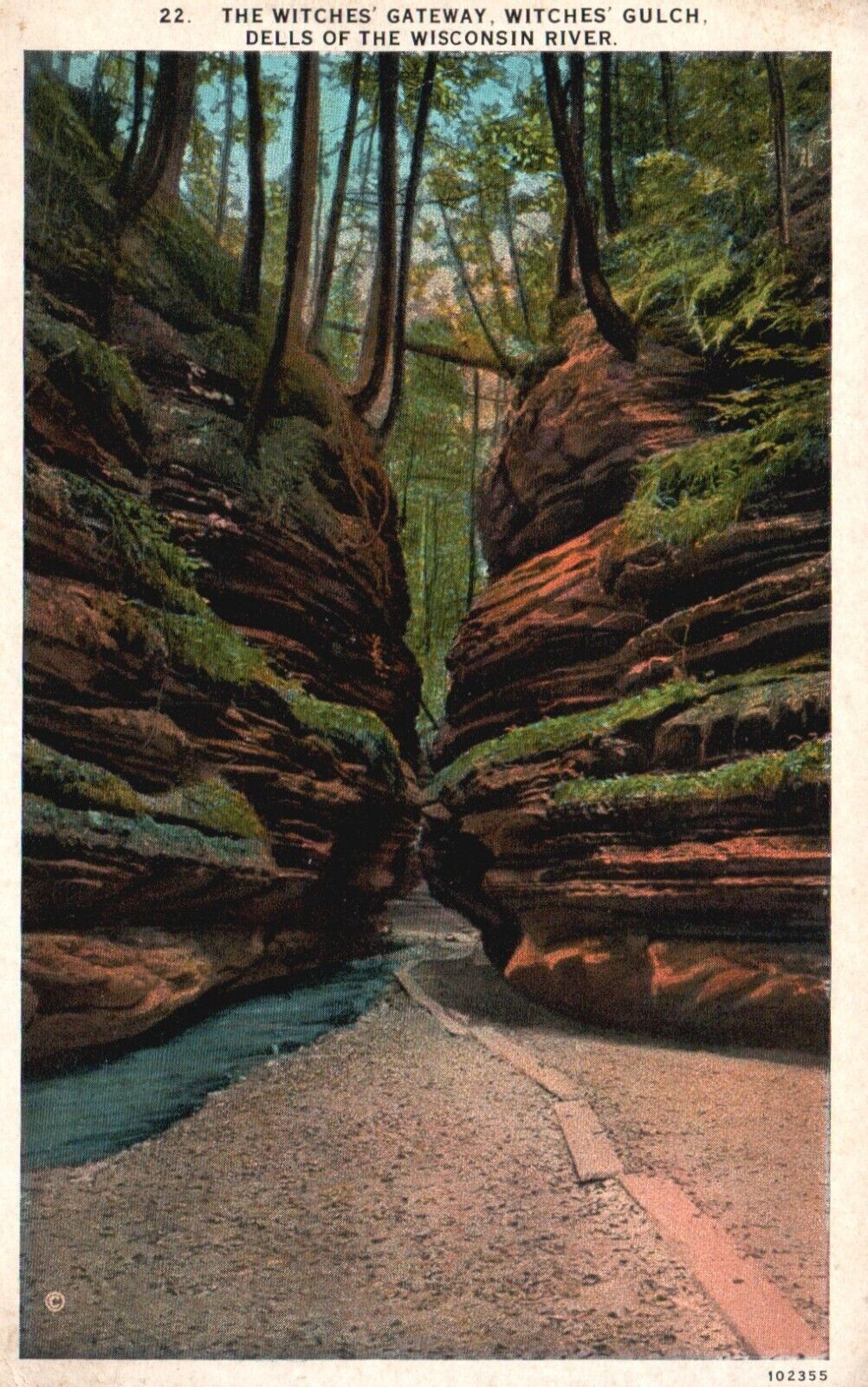 Postcard WI Dells Wisconsin River Witches Gateway & Gulch WB Vintage PC H6037