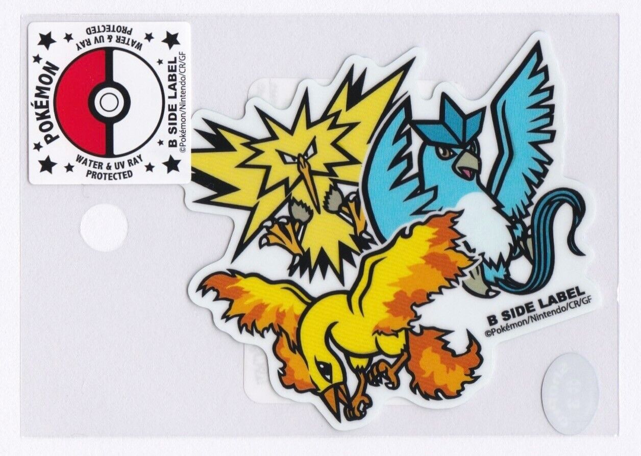 Pokemon TCG | Zapdos Articuno Moltres B SIDE LABEL Sticker Pokemon Center Japan