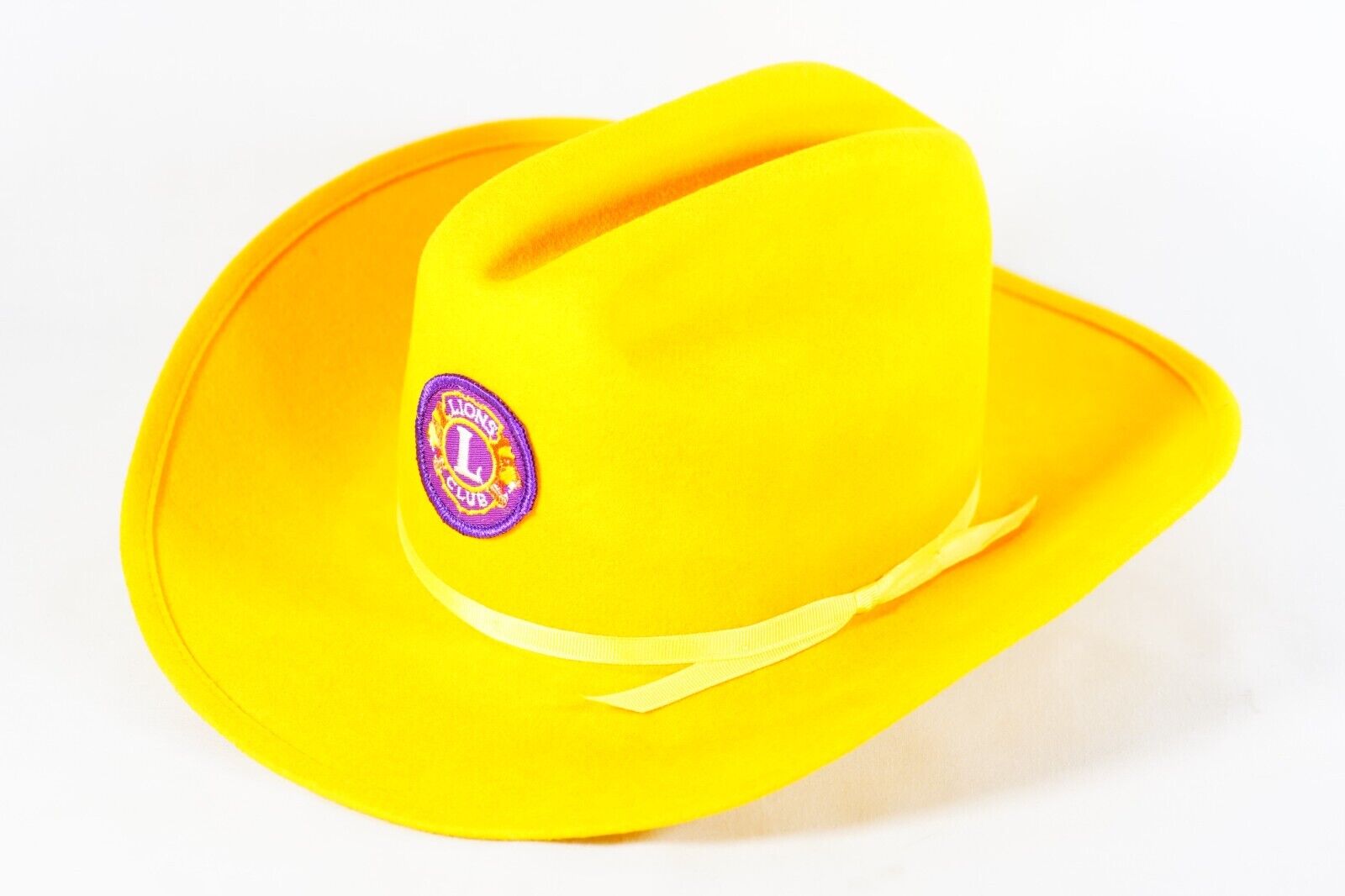 Vintage LIONS CLUB Golden Yellow Cowboy Hat 100% Ranch Western Hat Near Mint