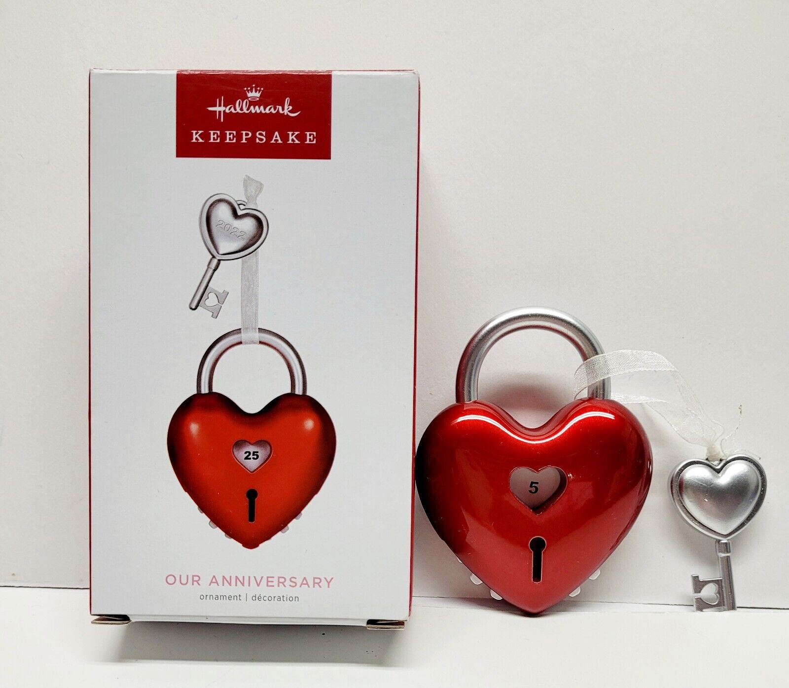 2022 Hallmark Keepsake Our Anniversary Ornament Heart Lock Key NEW