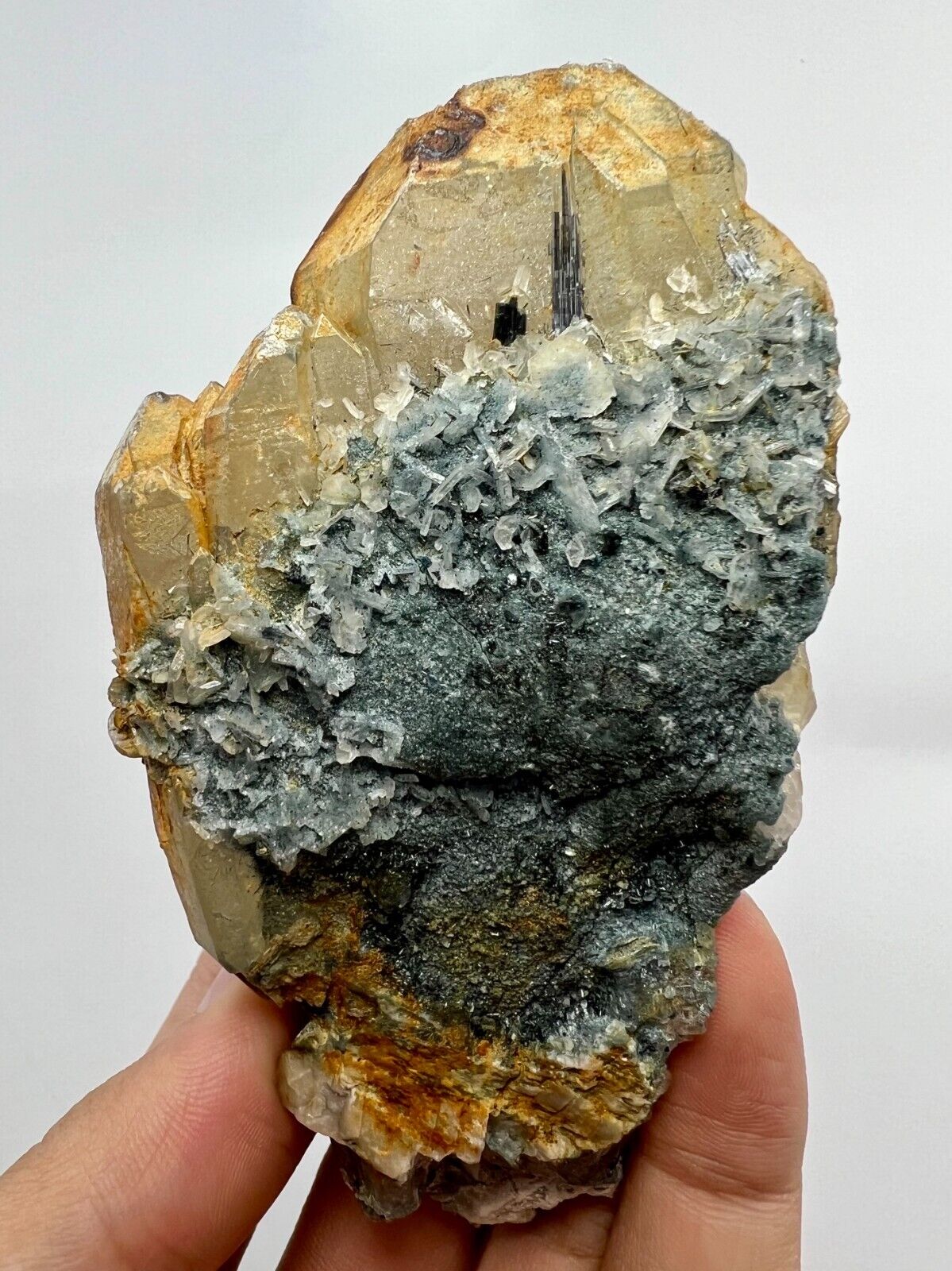 232 Grams Full Terminated Beryl Crystals Bunches On Quartz @Badakhshan @AFG