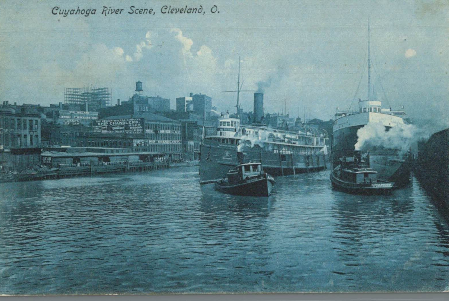 VIntage Postcard-Cuyahoga River Scene, Cleveland, OH