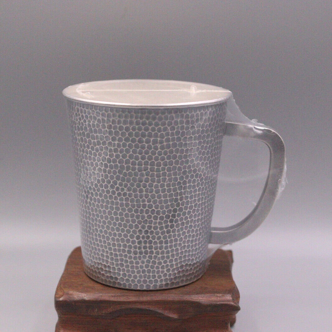 Vintage Fine 999 Pure Silver Mug Hammertone Finishe Master Mug Tea Cup Tea Sets 