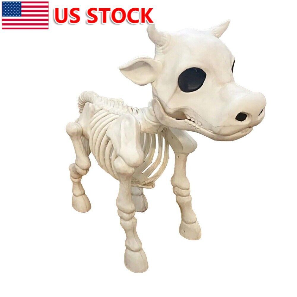 1xHalloween Cow Skeleton Decoration Skeleton Cow Statue Christmas Cow Skull Prop
