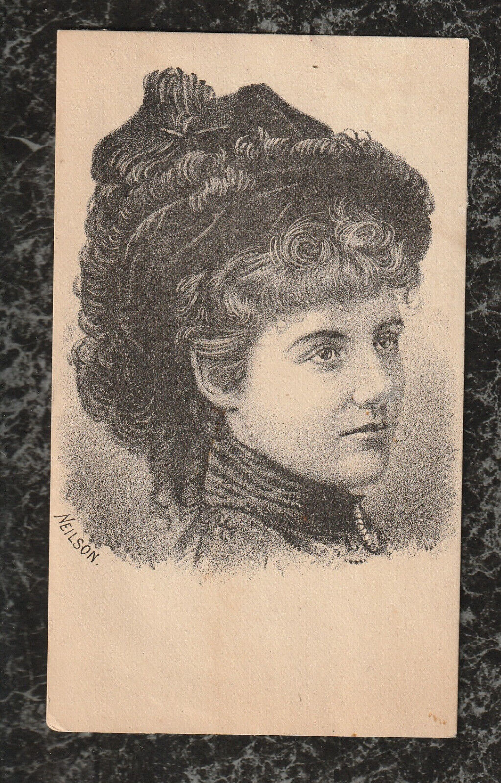 Victorian Stock Card Portrait Lilian Adelaide Neilson British Stage Actress 5x3