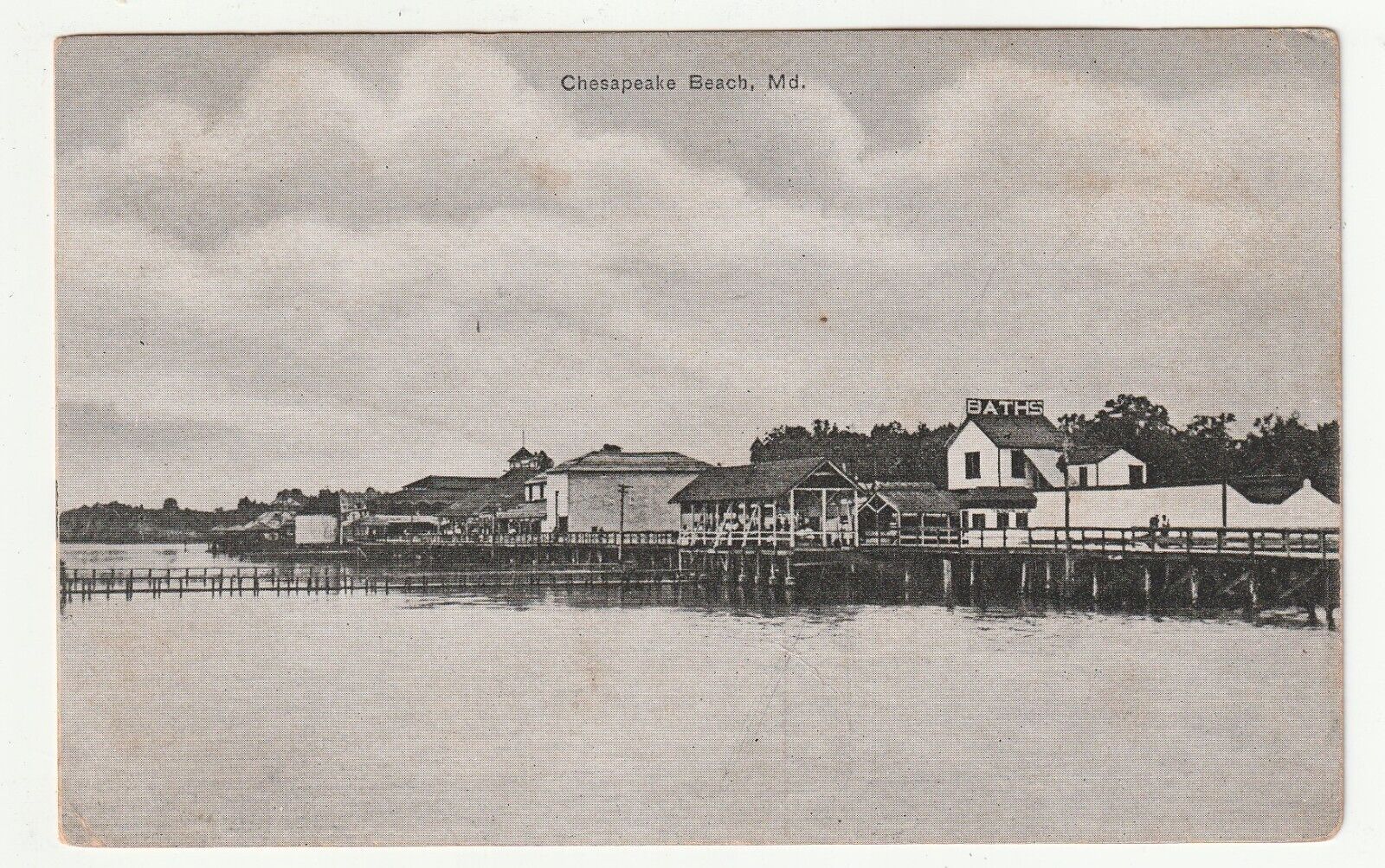 Chesapeake Beach Pier Buildings Maryland MD 1910