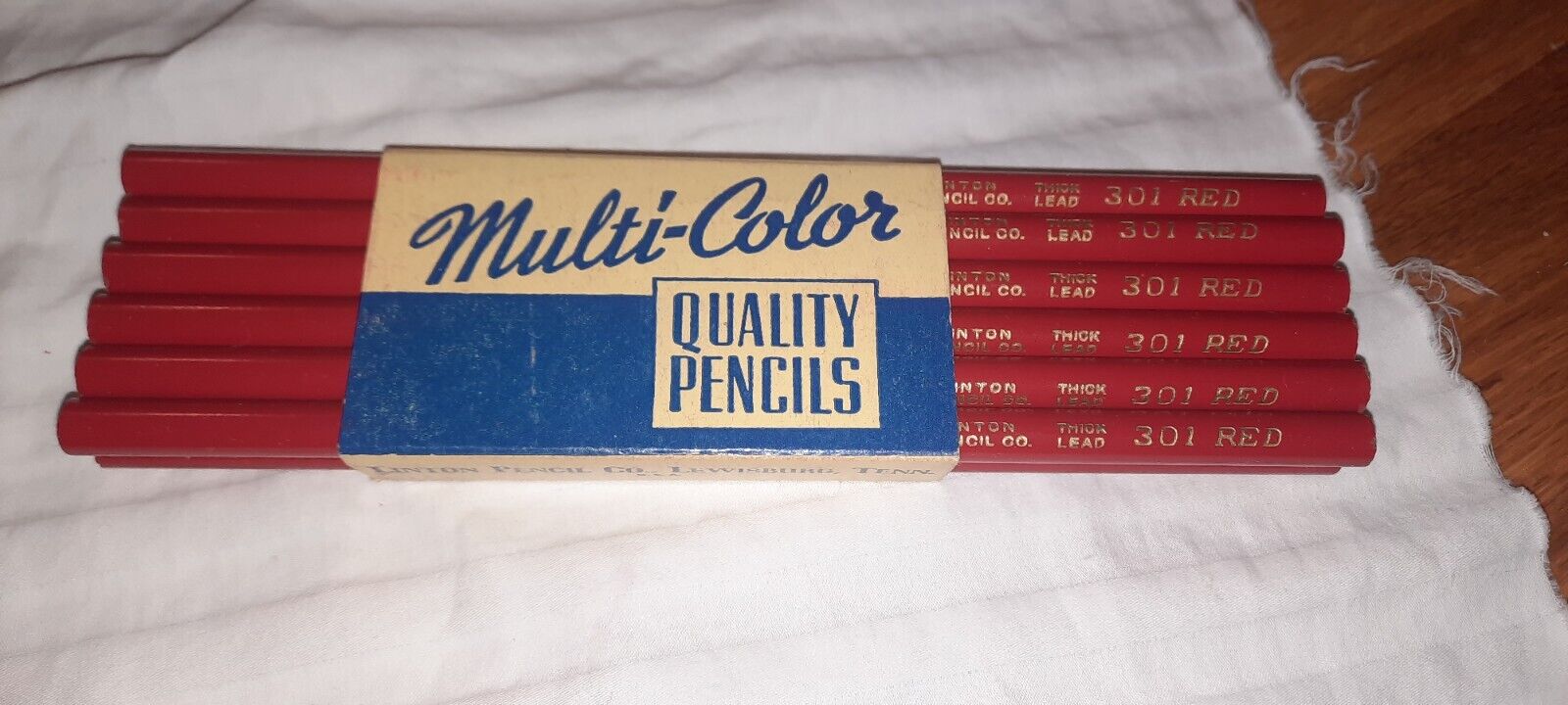  12 VINTAGE LINTON 301 RED PENCILS THICK CHECKING LEAD NOS