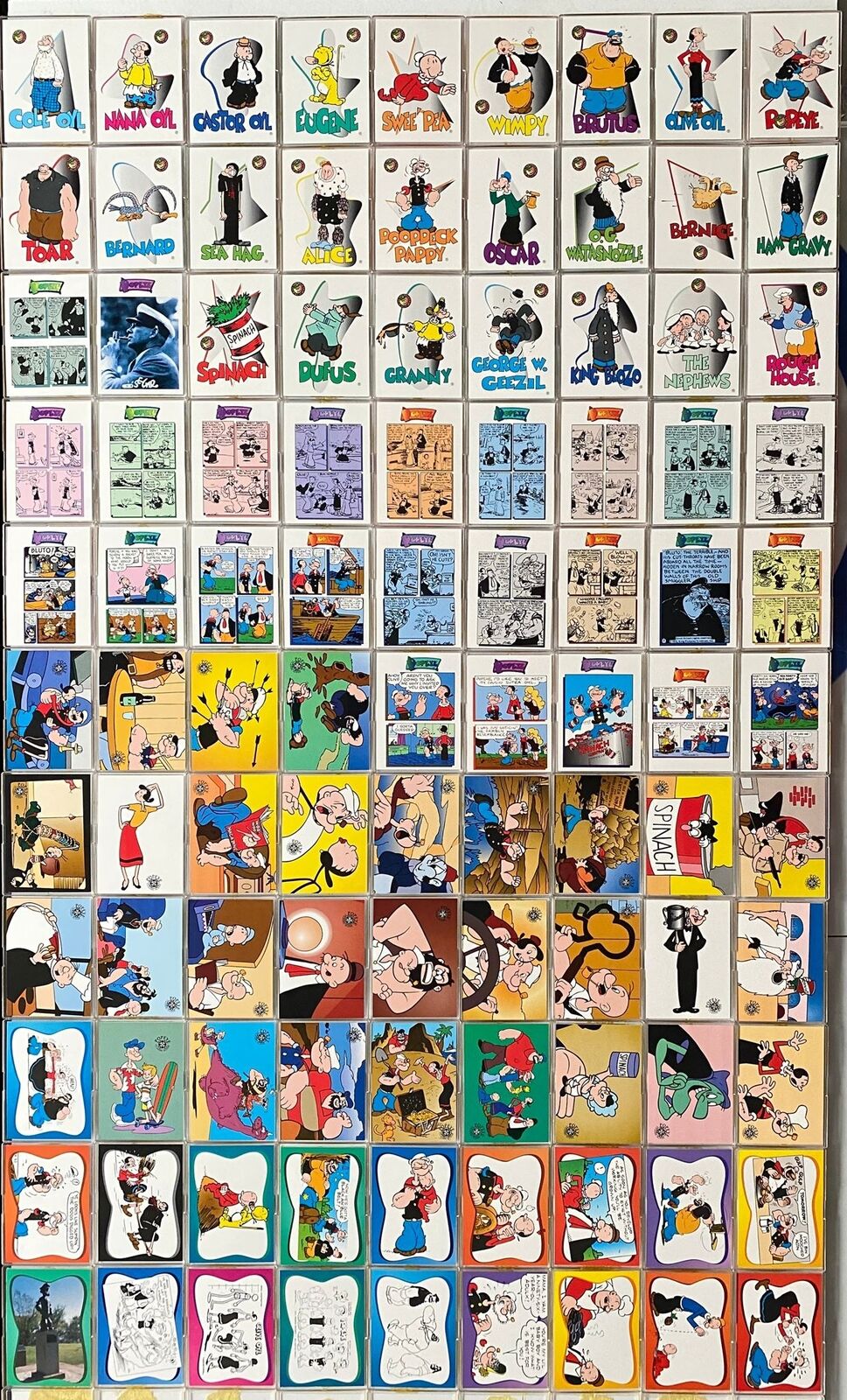 1994 Popeye 65th Anniversary Complete Trading Card Set 100 Cards Card Creations