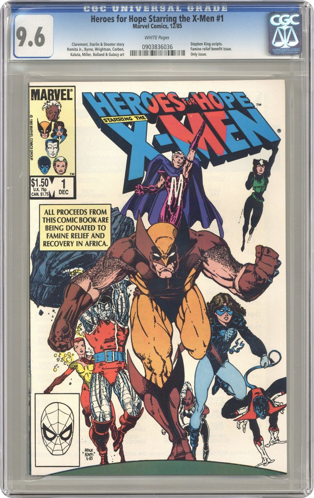 Heroes for Hope Starring the X-Men #1 CGC 9.6 1985 0903836036