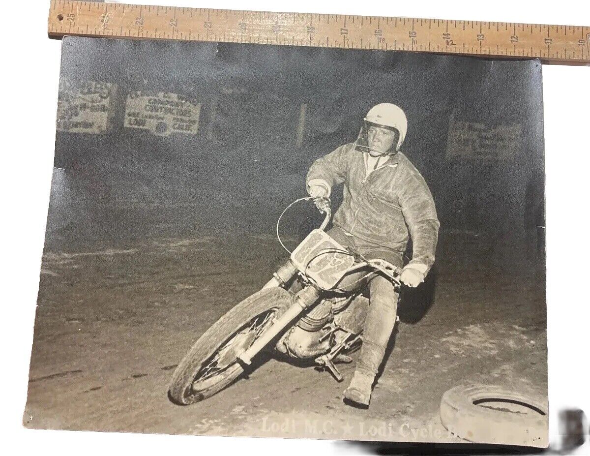 Lodi motorcycle club, Lodi, CA  flat track racing Vintage Photo  Dirt Bike