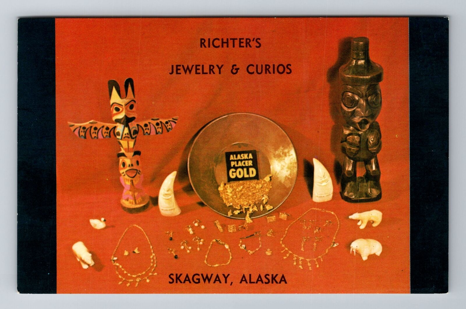 Skagway AK-Alaska, Richter\'s Jewelery And Curios, Antique, Vintage Postcard