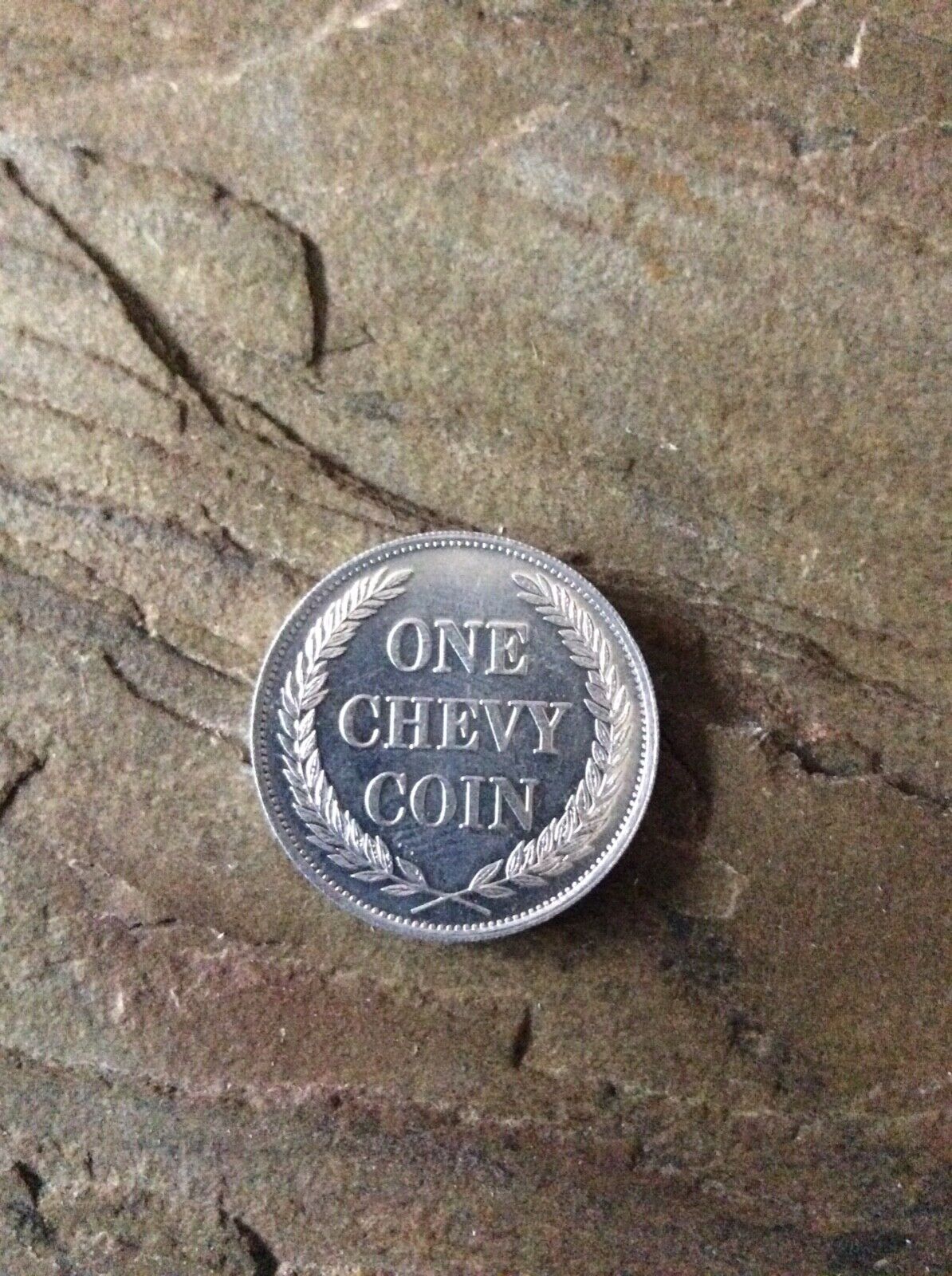 VINTAGE CHEVROLET ONE CHEVY COIN  ALUMINUM TOKEN AUTOMOBILIA  NEW, OLD STOCK ❤️