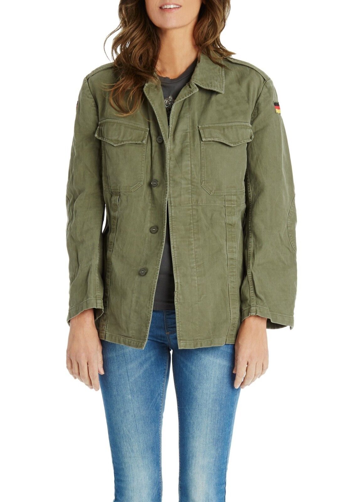 Vintage German army field moleskin shirt jacket coat olive military old type