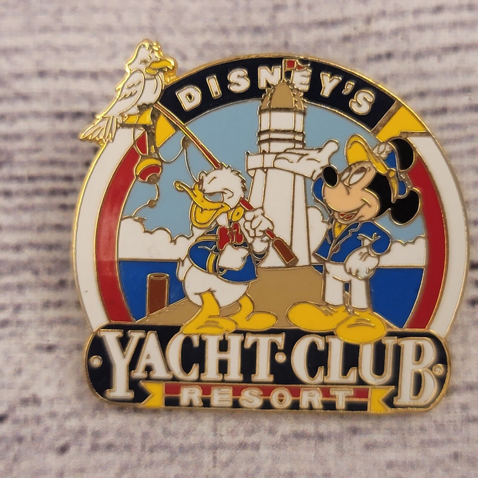 Disney Donald & Mickey Standing On The Pier At The Yacht Club Resort Pin#3855