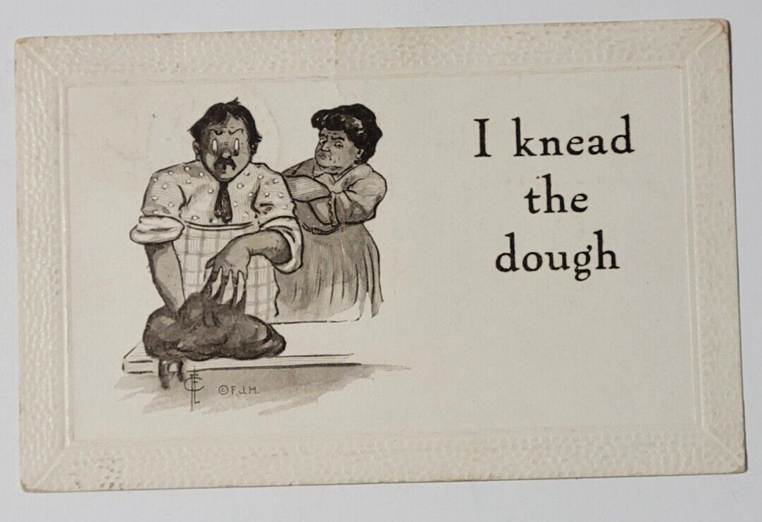 I Knead The Dough Antique Novelty Postcard Money Bread F. J. Haffner