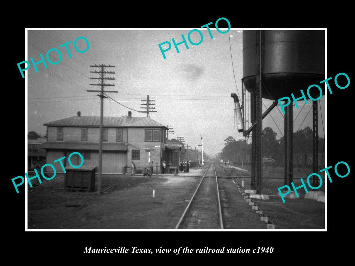 OLD 6 X 4 HISTORIC PHOTO OF MAURICEVILLE TEXAS RAILROAD DEPOT STATION c1940