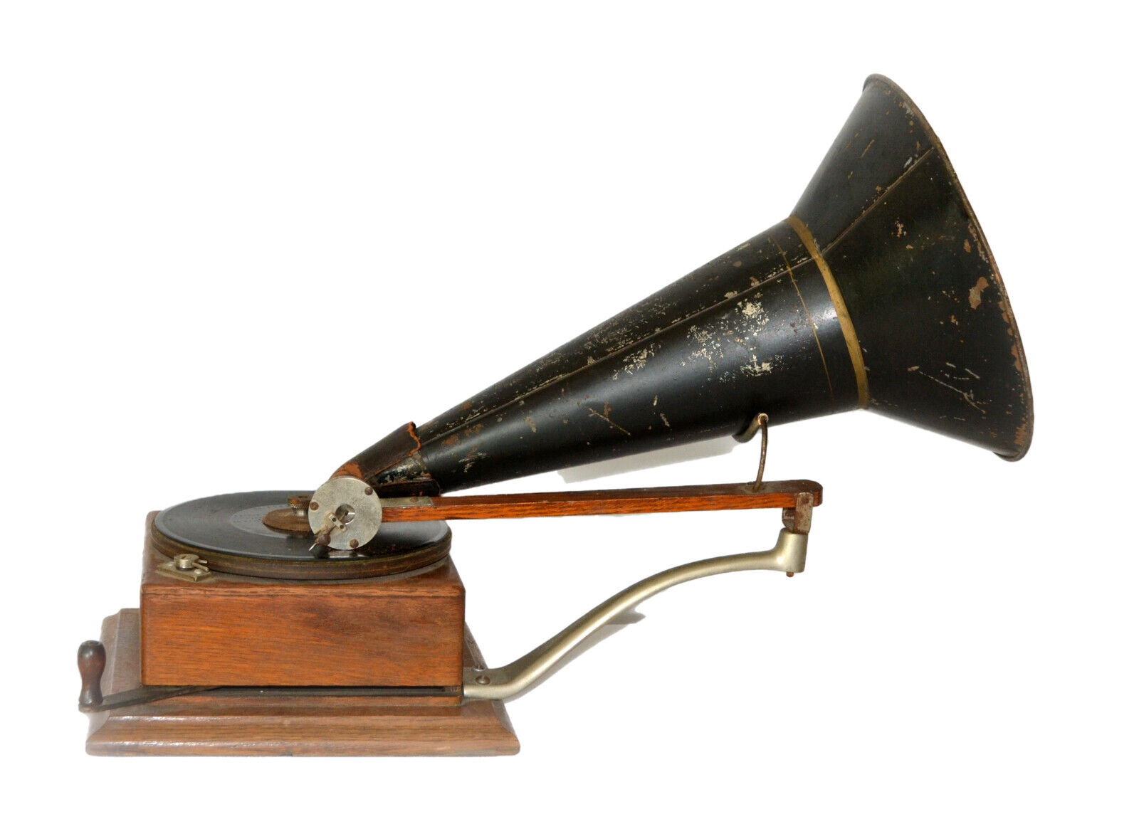 ALL ORIGINAL c.1897 BERLINER LEVER RATCHET-WIND PHONOGRAPH  GRAMOPHONE