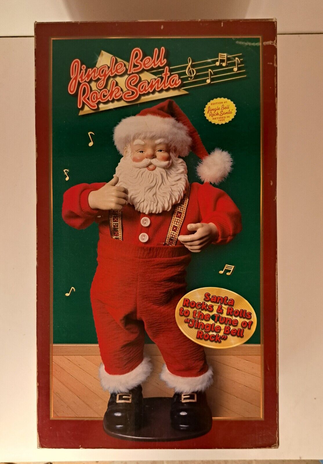 Vintage 1st Ed Jingle Bell Rock Santa Dancing musical Santa Christmas 1998 