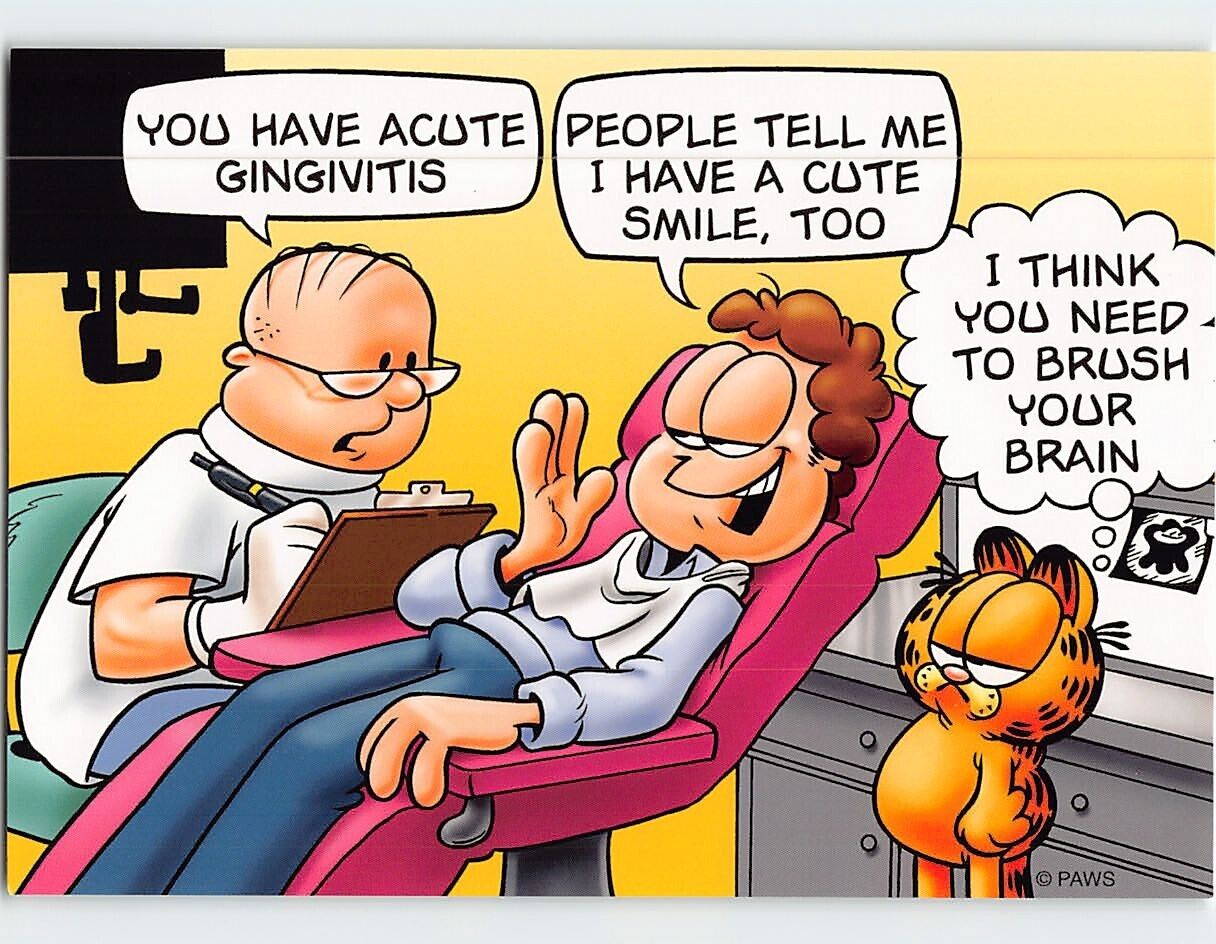 Postcard Garfield Dental Humor Comics Art