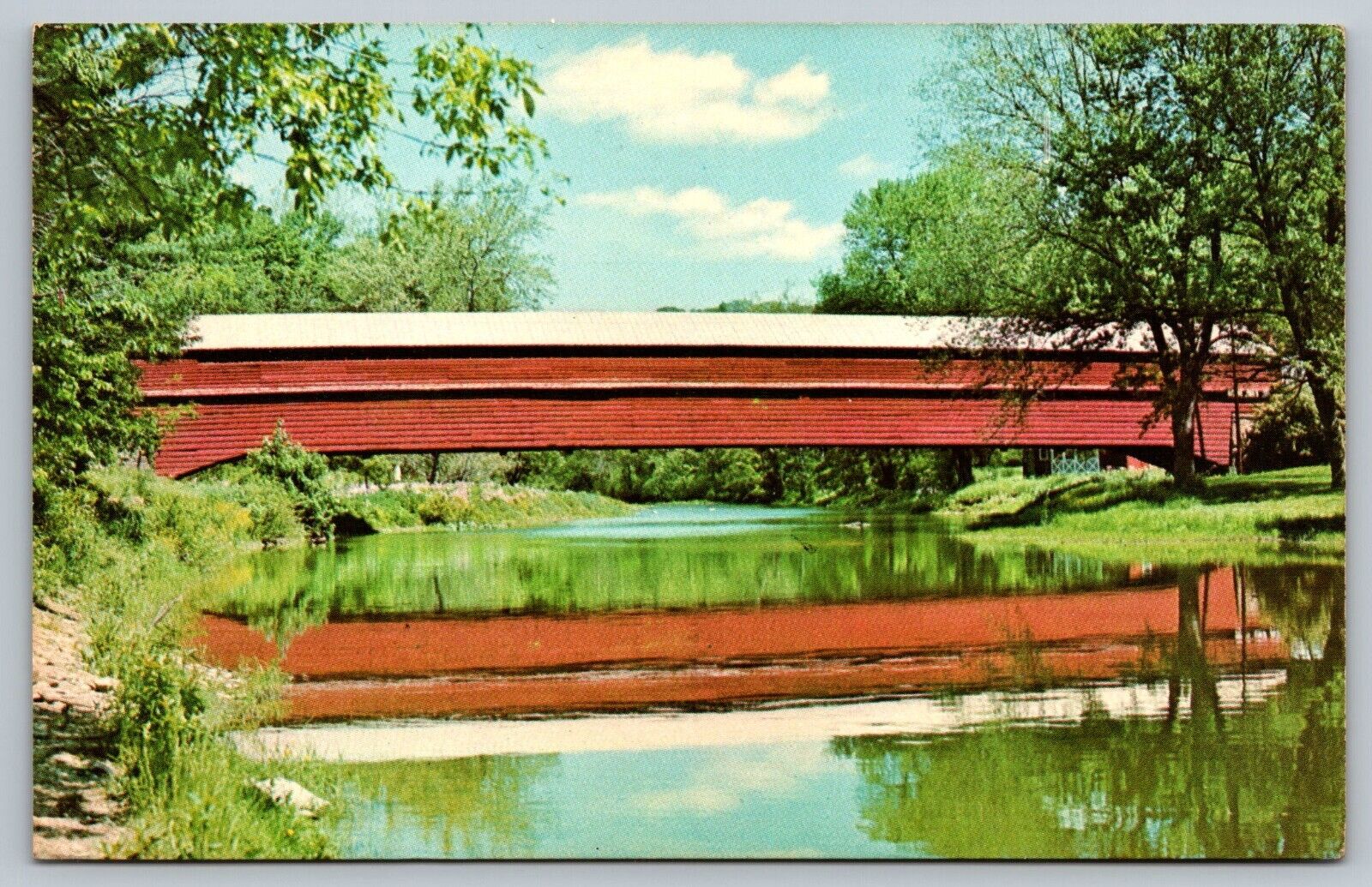 Postcard - Covered Bridge - Dreibelbis Station Bridge, Pennsylvania