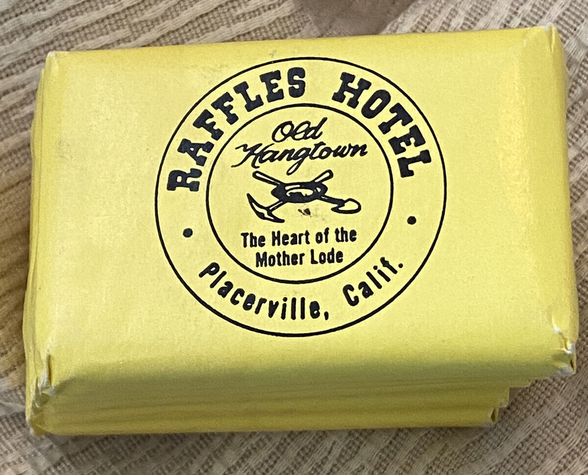 Rare Vintage Raffles Hotel Placerville California Mini Bars of Soap (5) READ ***
