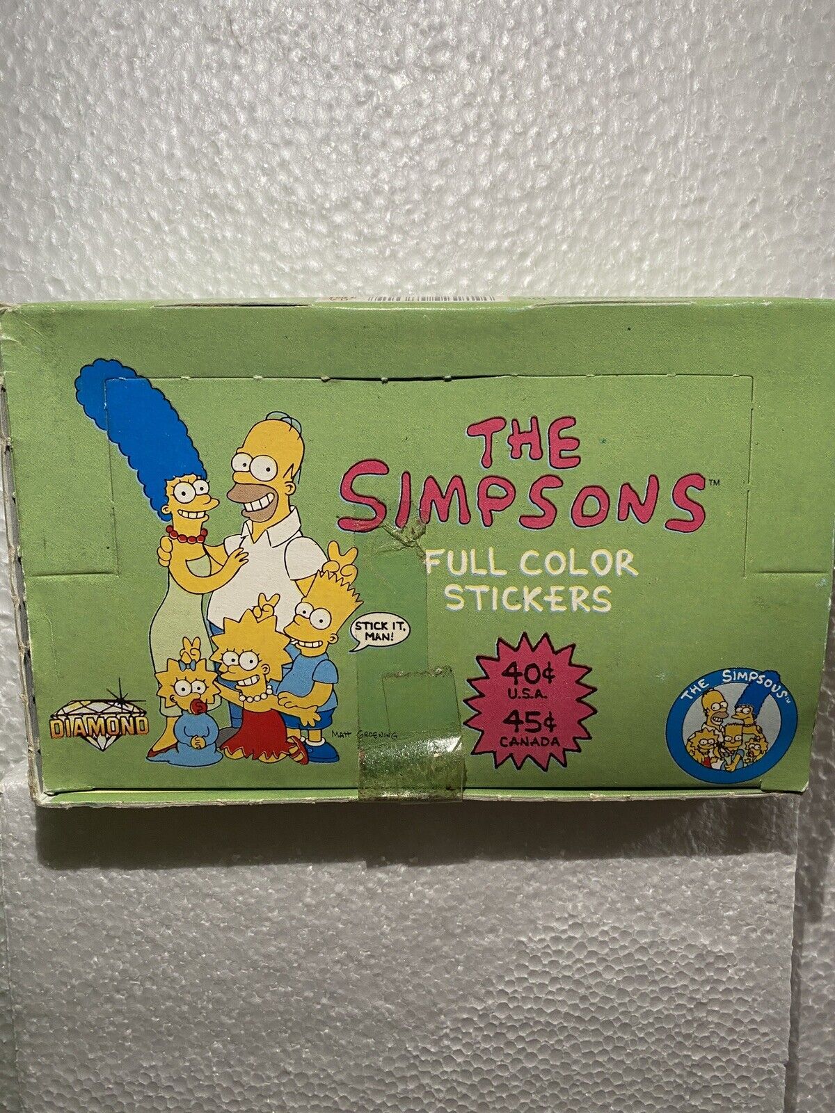 1990 Simpsons Diamond Trading Card Sticker 50 Packs Sealed Box