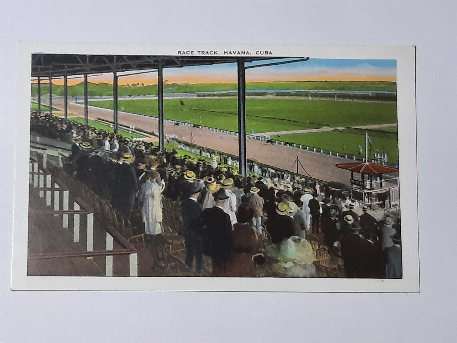 Race Track Havana Cuba H. T. Roberts Horse Racing Vintage Postcard