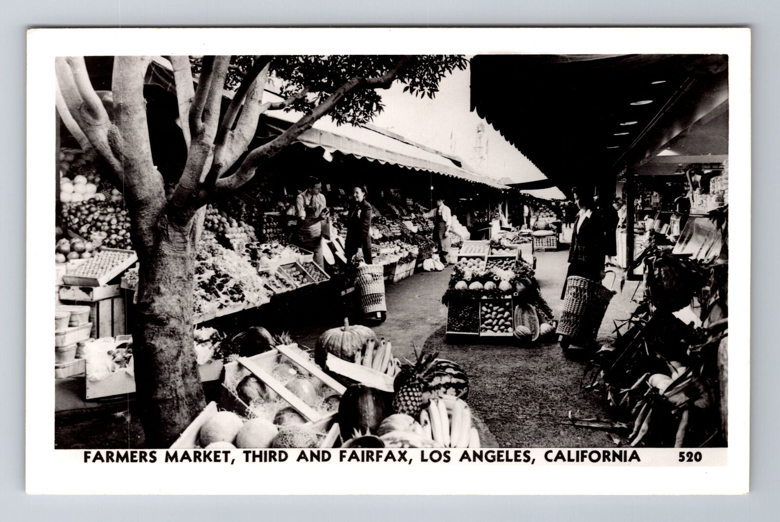 Los Angeles CA-California, RPPC, Famers Market, Antique, Vintage Postcard
