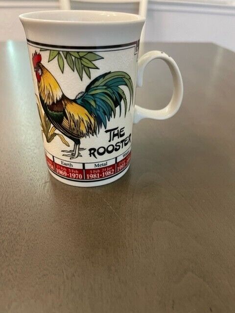 Vintage Dunoon The Rooster Chinese Astrology Coffee Mug Cup