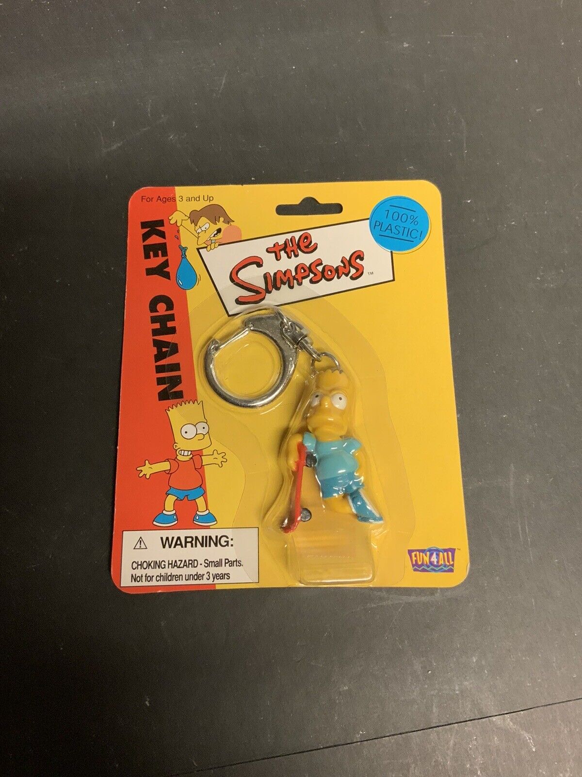 Vintage 1999 The Simpsons Bart Keychain, Mint In Package