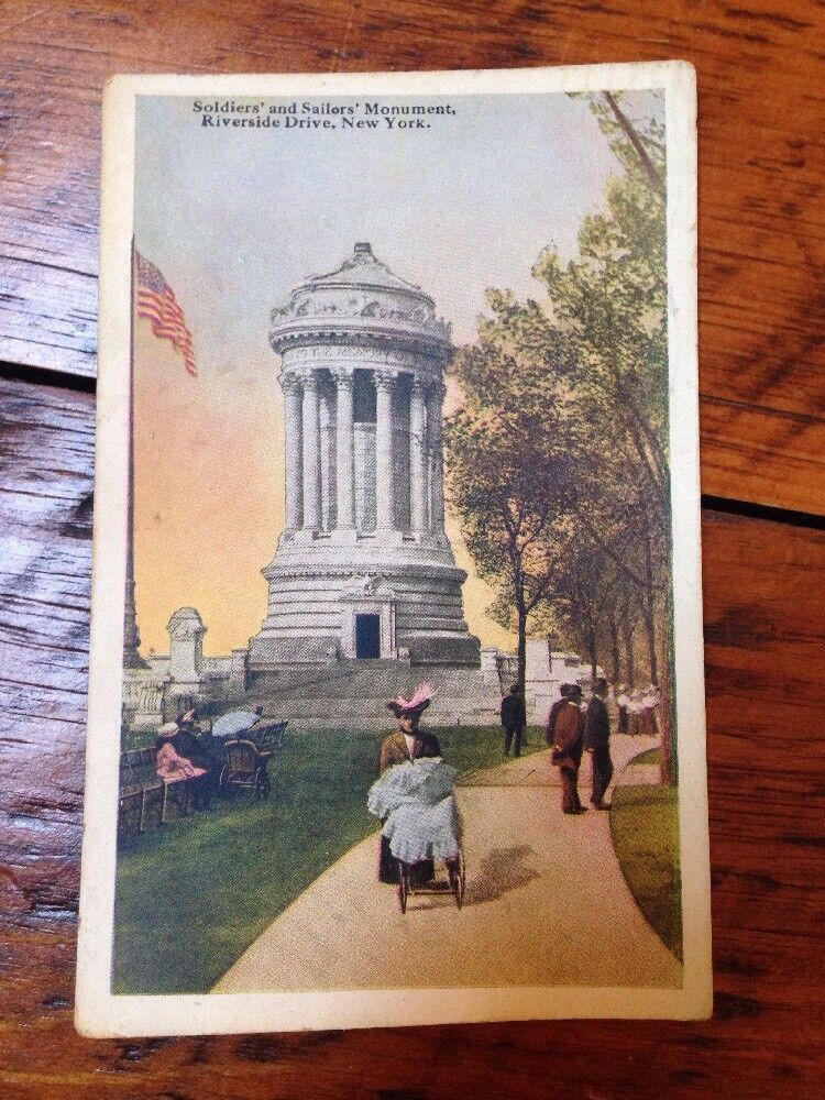 Vtg 1919 Soldiers Sailors Monument Riverside Drive NYC New York City Postcard