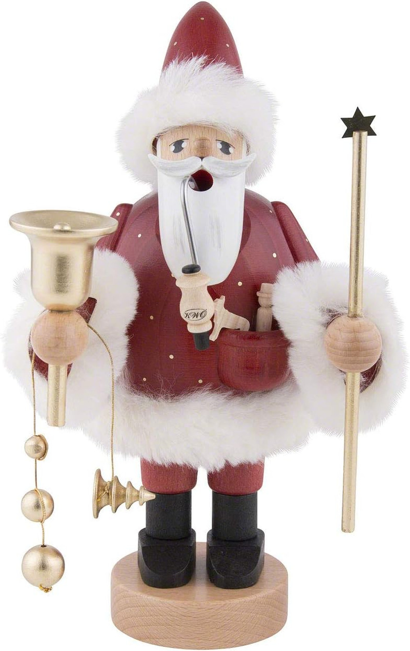Red Santa German Christmas Incense Smoker Handcrafted in Erzgebirge Germany