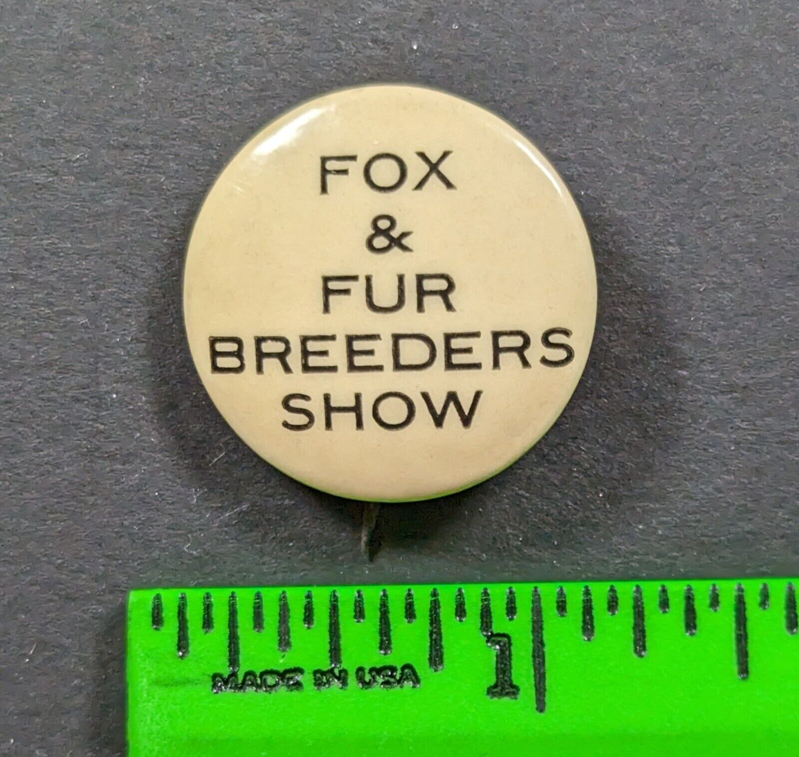 Vintage 1920s Fox & Fur Breeders Show Pinback Pin