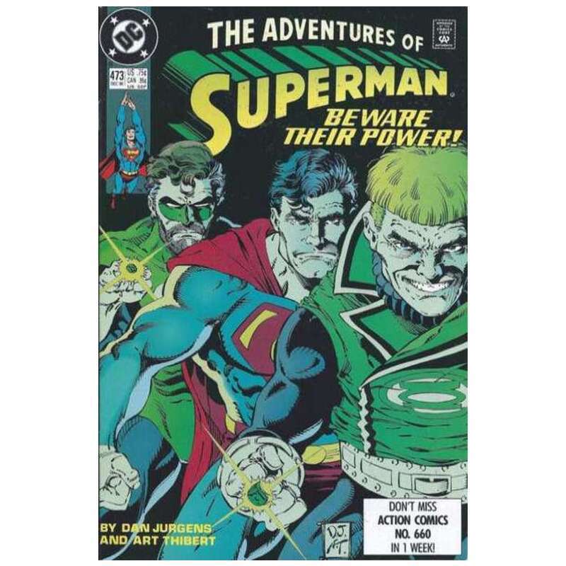 Adventures of Superman (1987 series) #473 in Very Fine condition. DC comics [a*