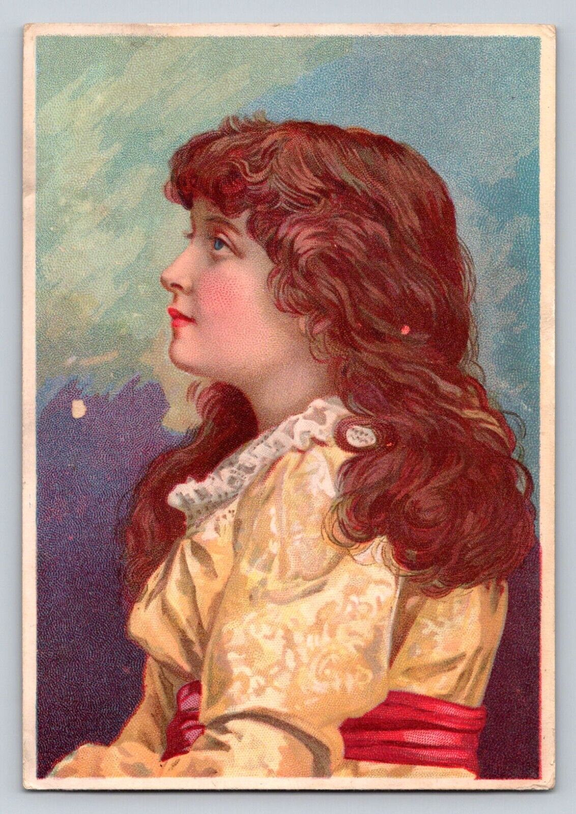 Soapine Beautiful Girl Victorian Trade Card  P301