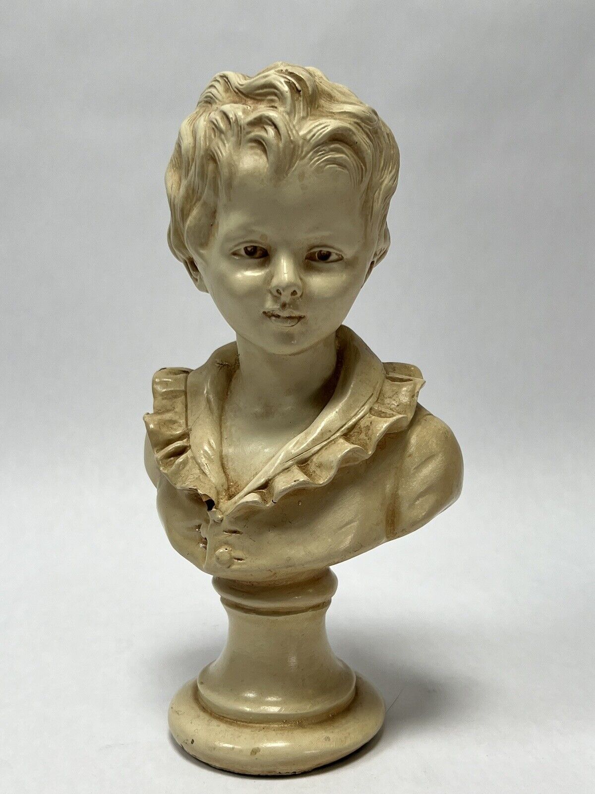 Pr Alexander Backer Chalkware Victorian Boy Bust Figures Child Chalk Ware 
