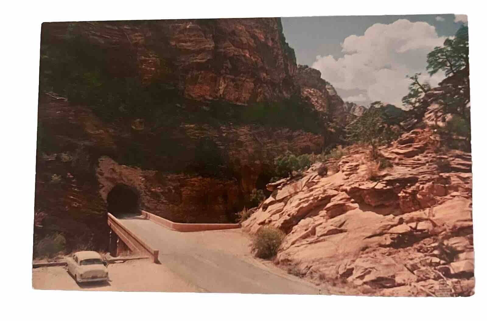 Postcard Utah Entrance To Zion Tunnel Zion National Park 