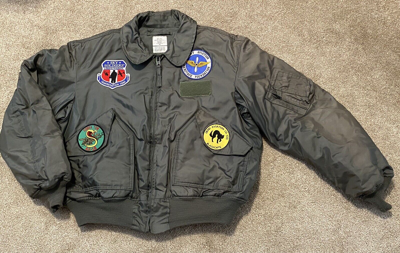 VNT Army Aviation Flayer’s Cold Weather  XL Jacket w/Patches Fire Resistant 45/P