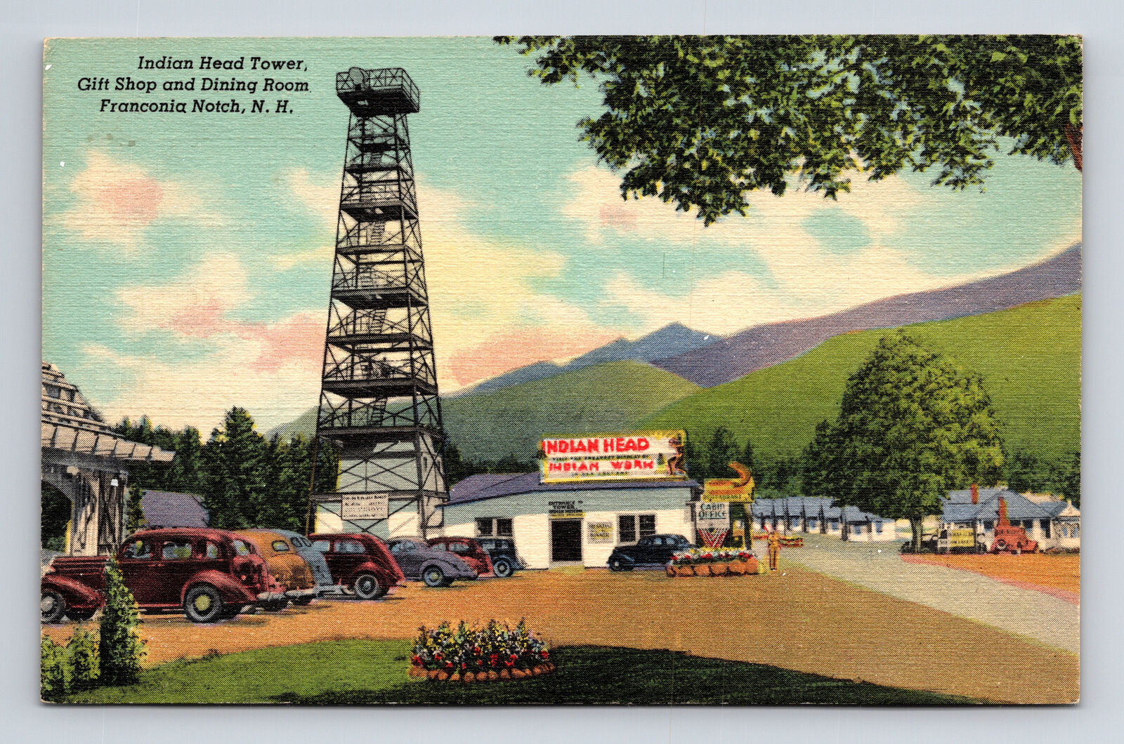 Indian Tower Camp Cabins Motel Franconia Notch New Hampshire NH Postcard