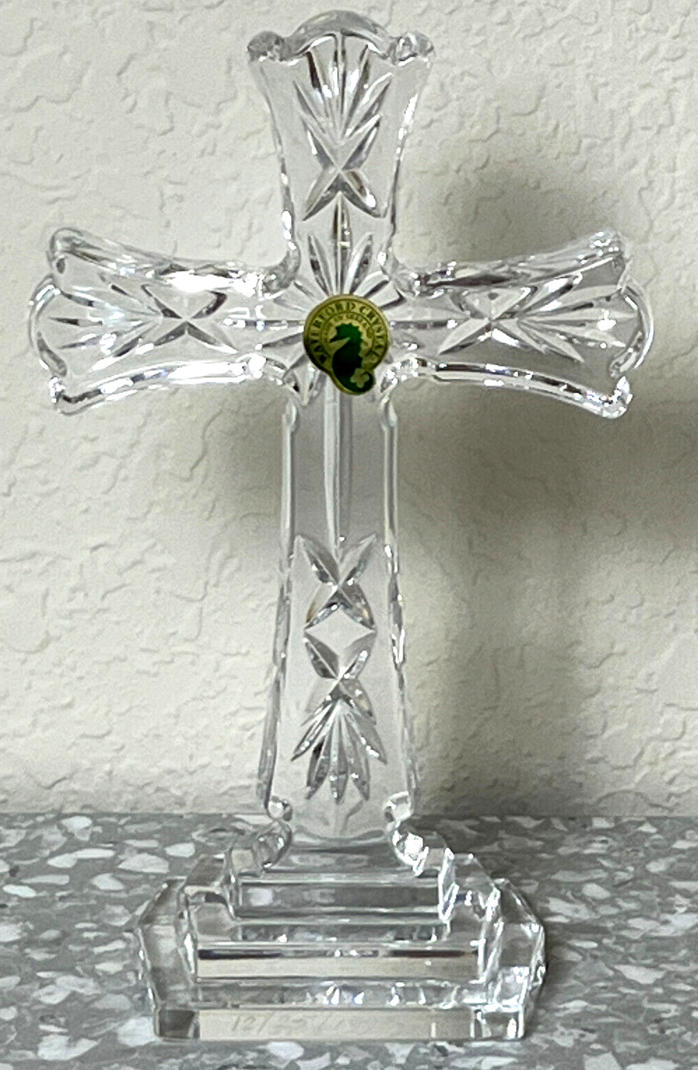 Waterford Crystal Cross Standing Tabletop 8 Inches Tall Cut Crystal Signed