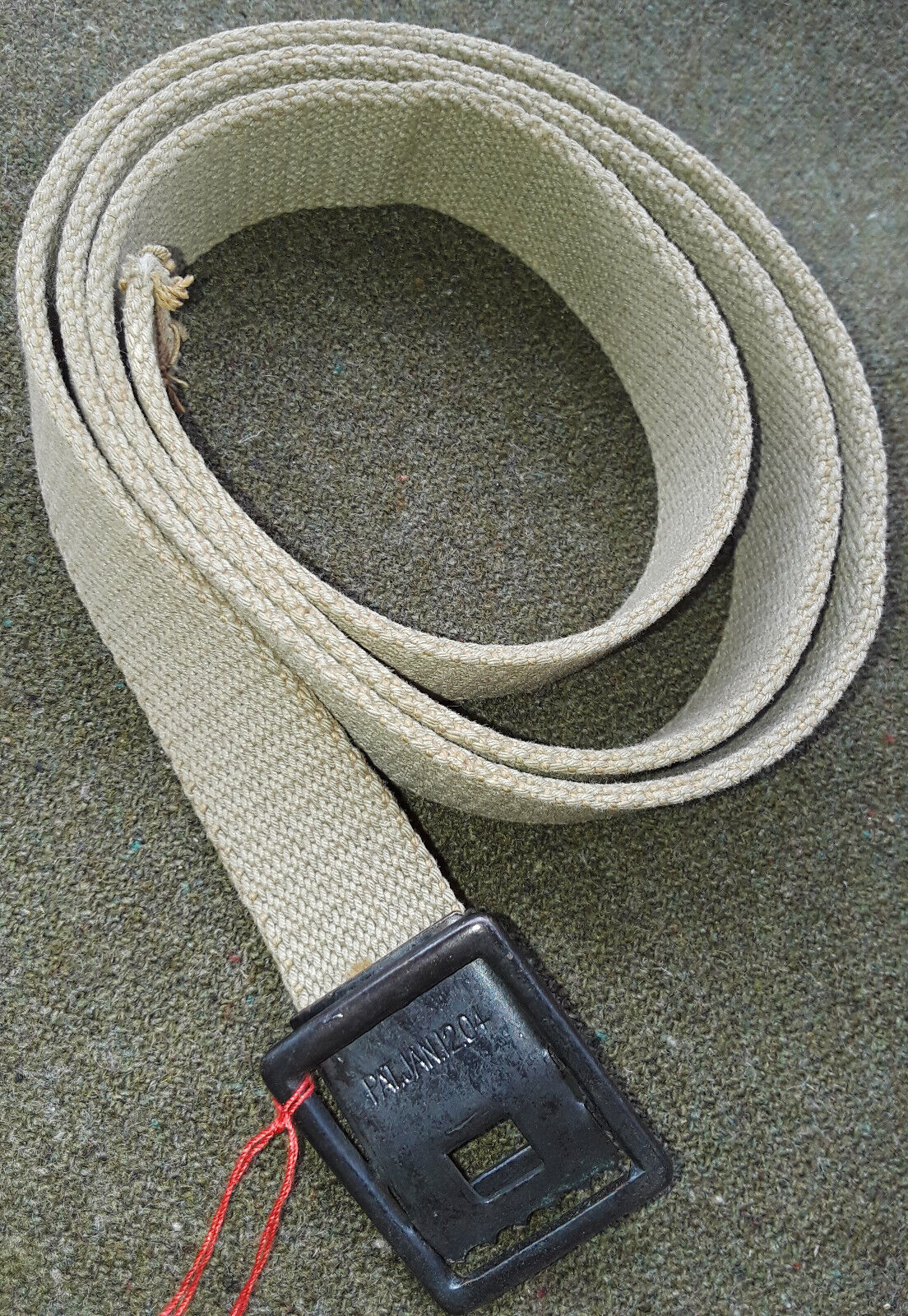 WW1 M1917 US Army Trouser Belt, Khaki Web with Buckle, ORIGINAL