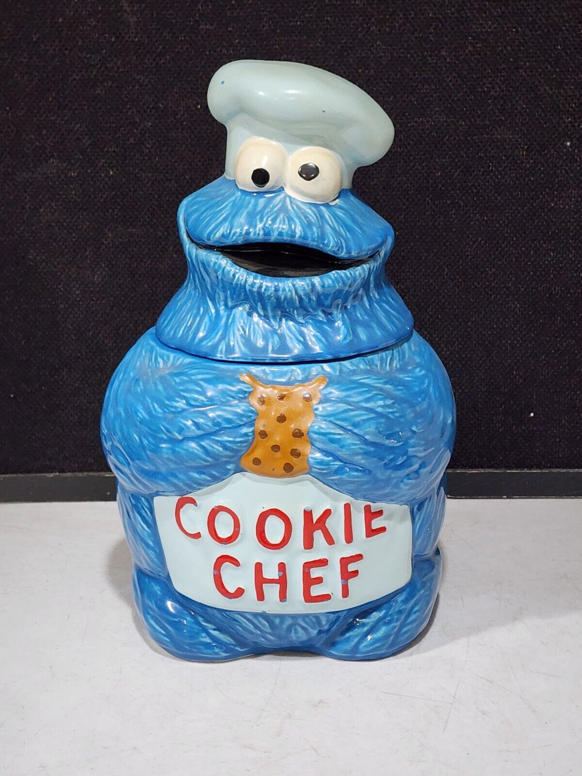 RARE Vintage Cookie Monster Cookie Jar Muppet's Cookie Chef Demand Marketing