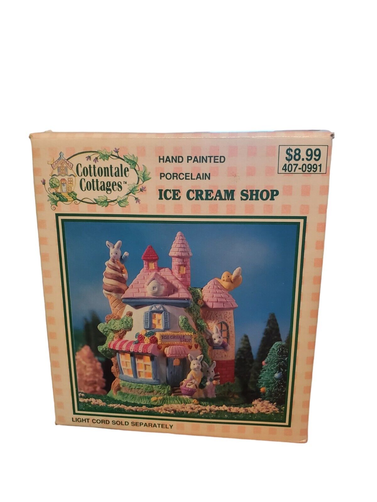 Vintage Cottontale Cottages Ceramic Ice Cream Shop Easter Village Original Box