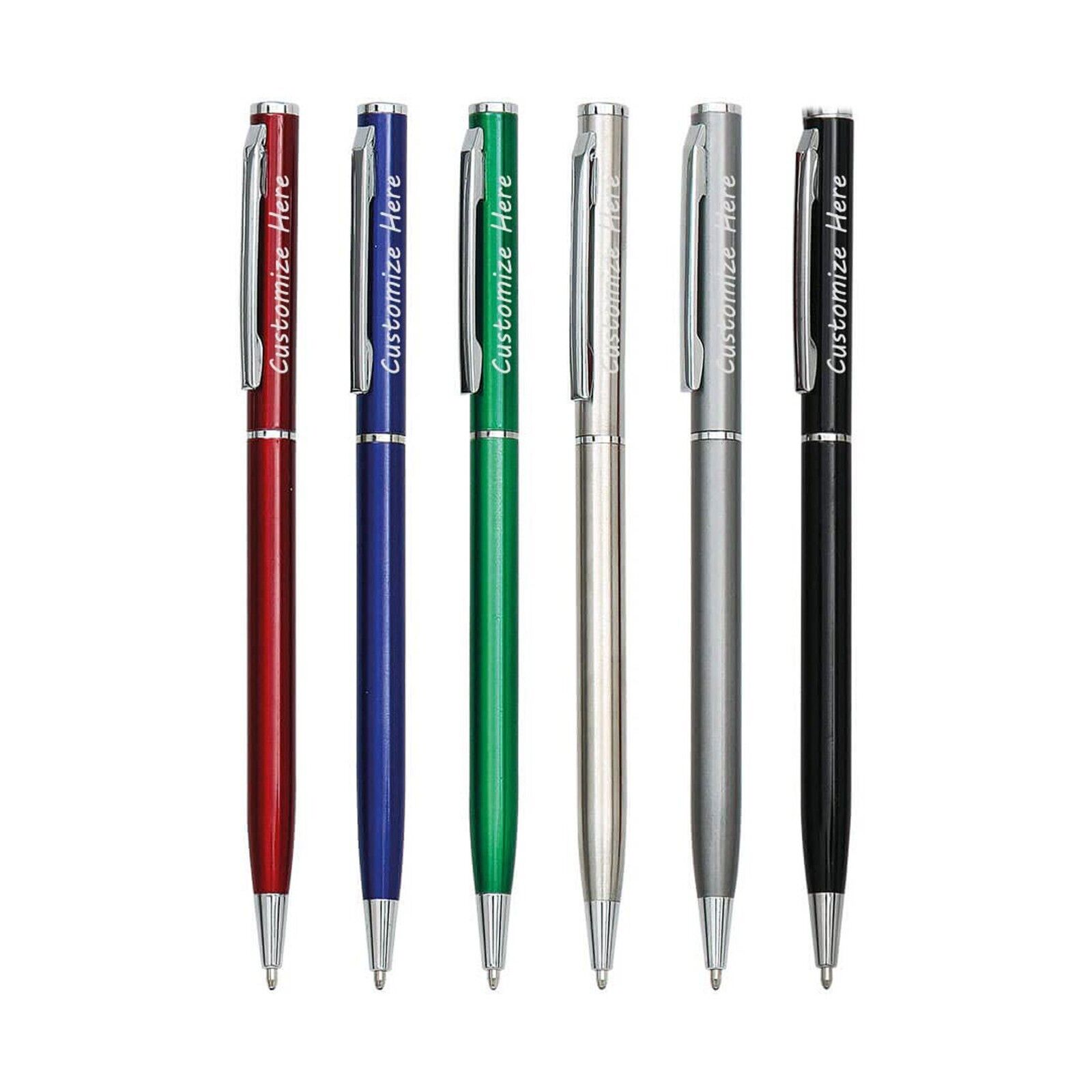 50 PCS Wholesale Custom Logo Metal Pens, Personalized Custom Bulk Pens with Logo