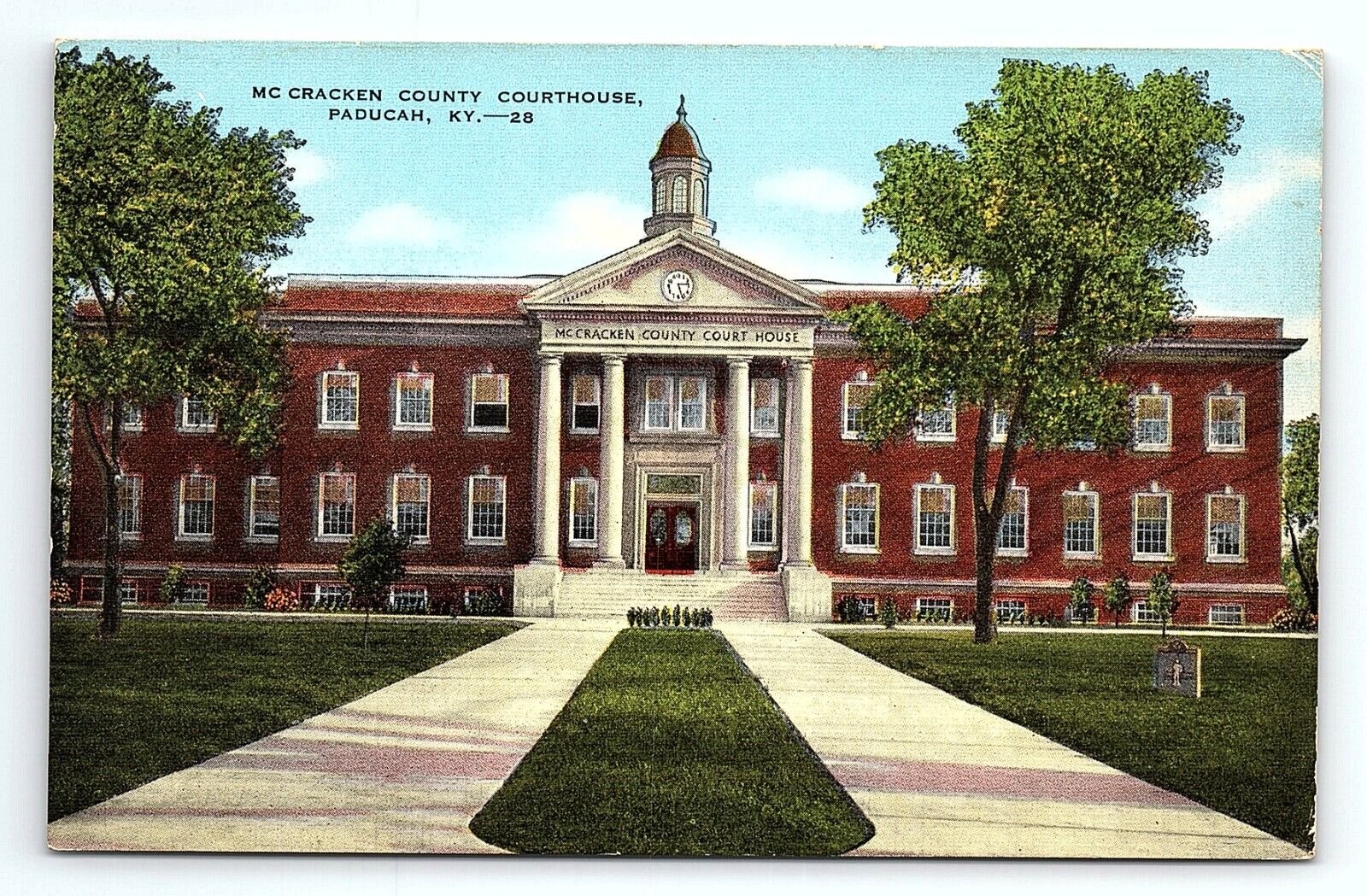 McCracken County Courthouse Paducah Kentucky Vintage Postcard