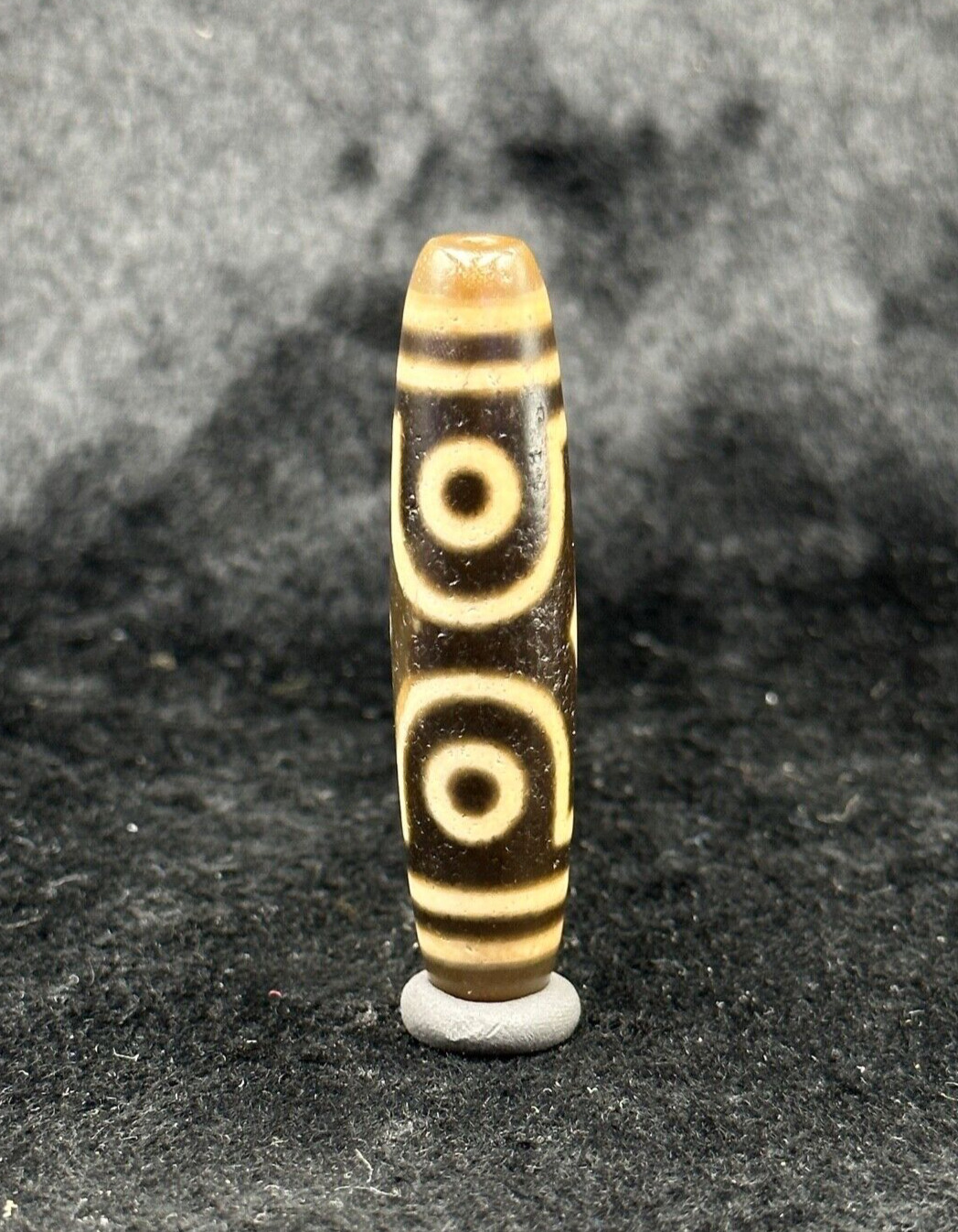 Unique Genuine Ancient Natural Indo Tibetan Agate Dzi Old Bead With 3 Eyes
