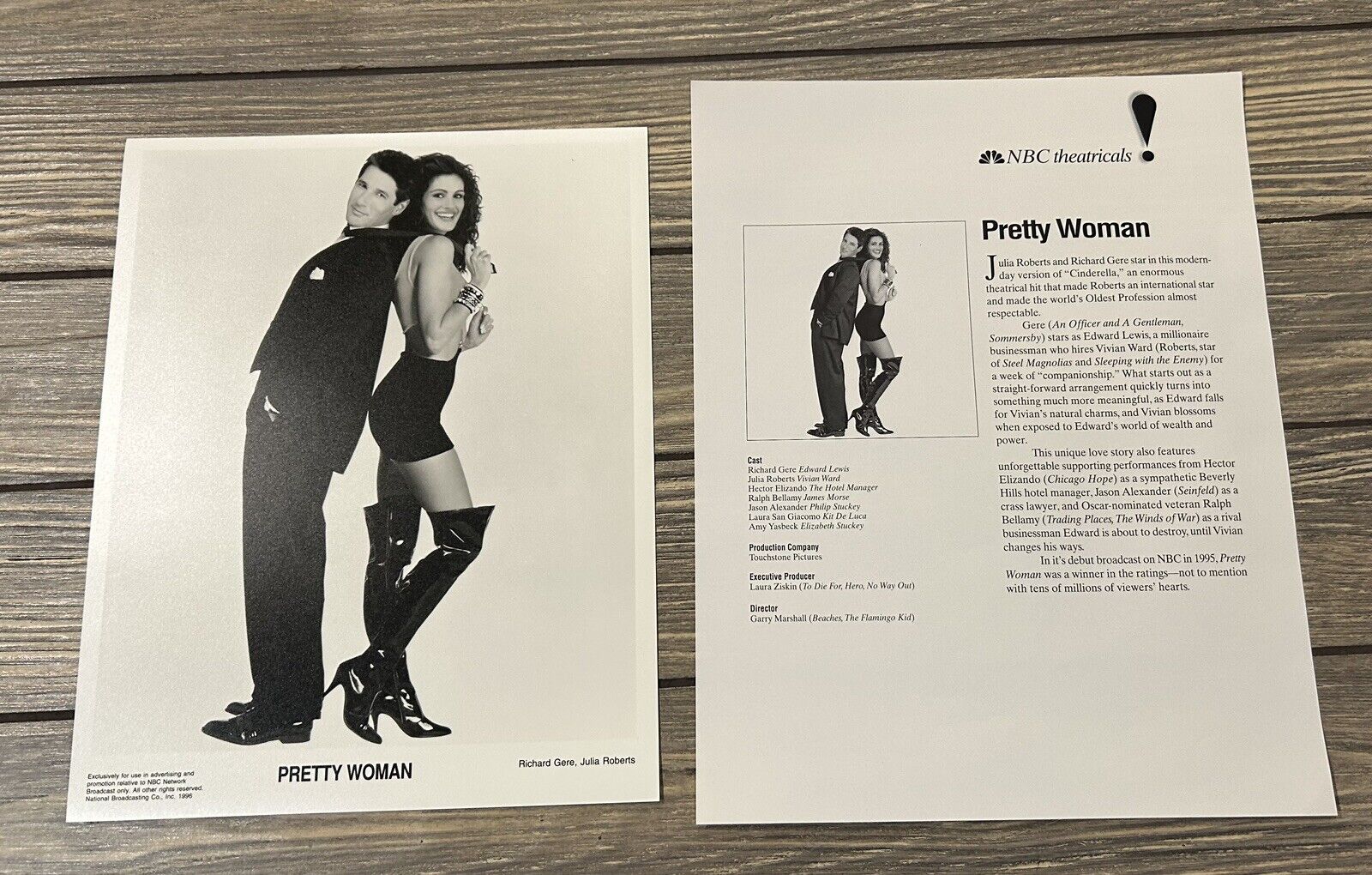 Vintage NBC Theatricals Pretty Woman Fact Sheet and Photo Press Release