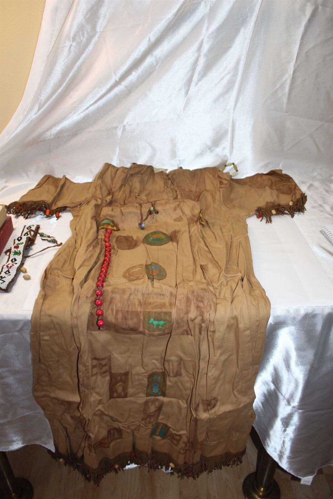 Ca. 1940's Early Campfire Ceremonial Dress Handmade with Painted Merit Patches